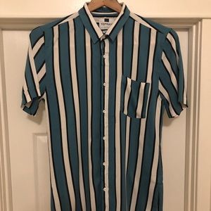 Topman Striped Stretch Skinny Shirt